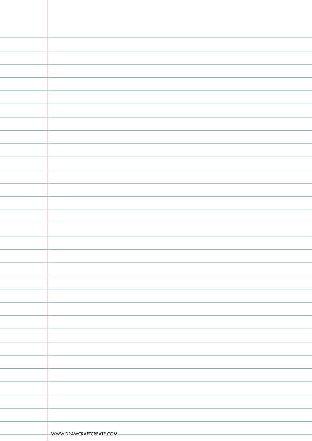lined paper wide ruled - a4 size - vertical - blue color
