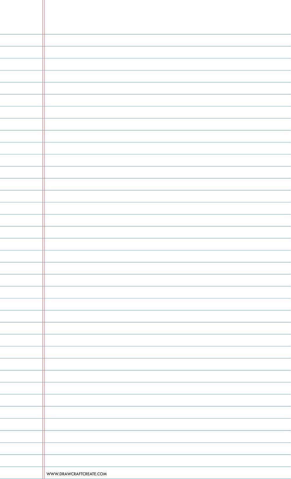 lined paper wide ruled - legal size - vertical - blue color