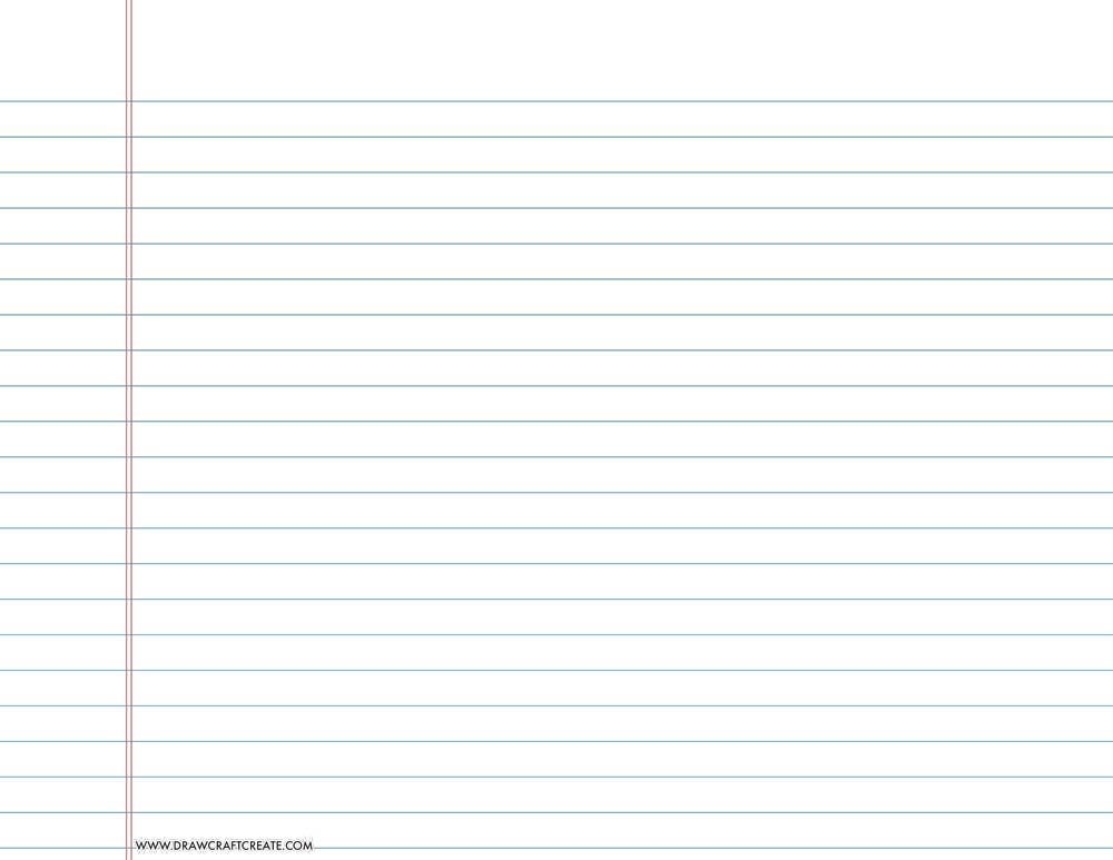 lined paper wide ruled - letter size - landscape - blue color