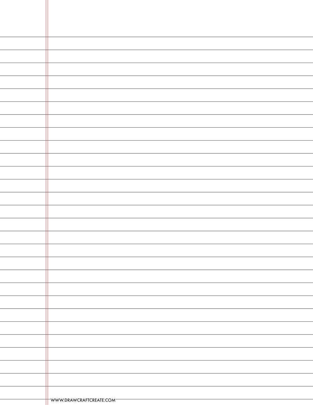 lined paper wide ruled - letter size - vertical - black color
