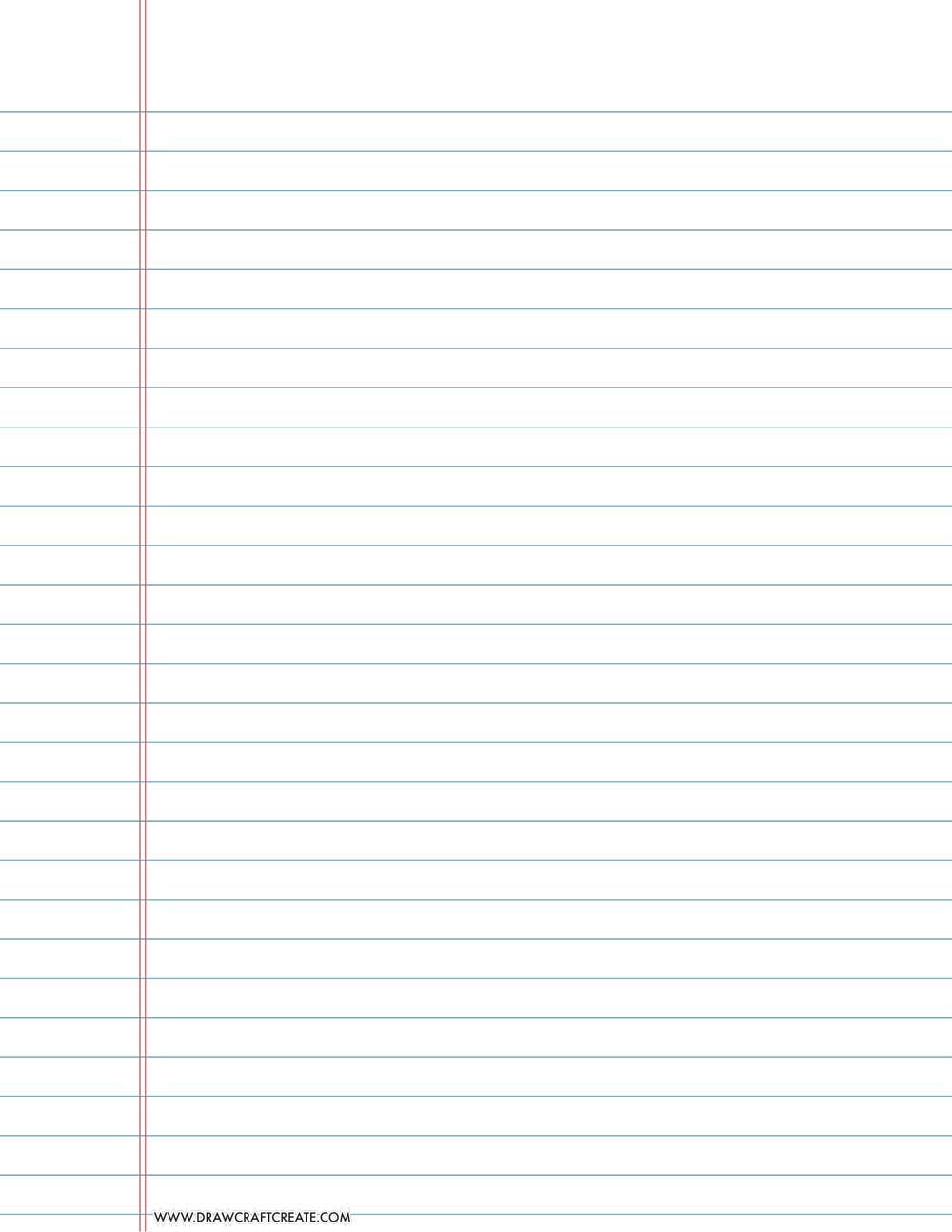lined paper wide ruled - letter size - vertical - blue color