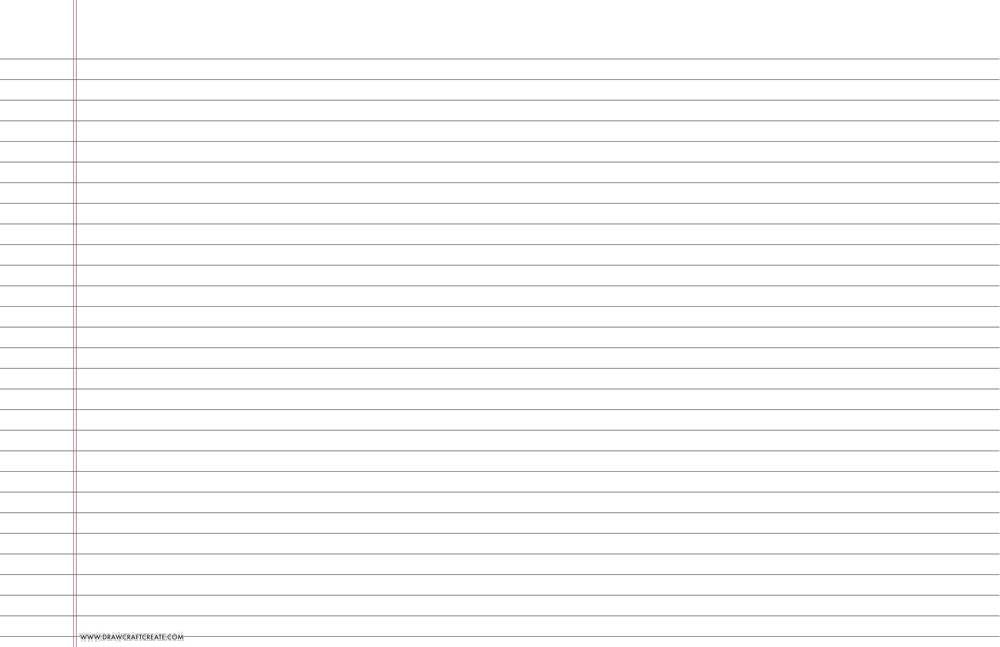lined paper wide ruled - tabloid size - landscape - black color