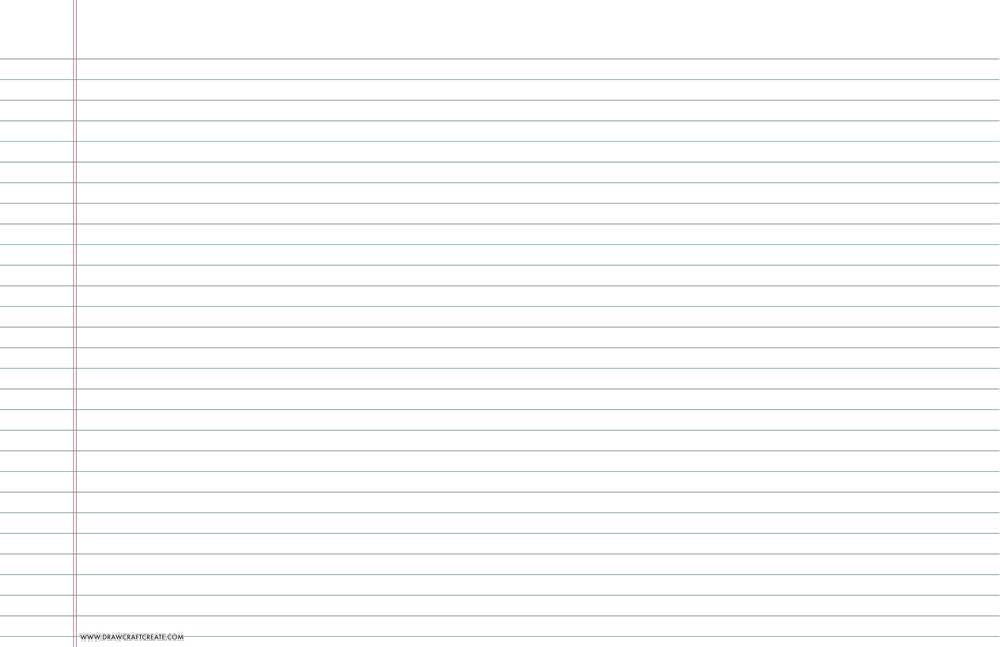 lined paper wide ruled - tabloid size - landscape - blue color