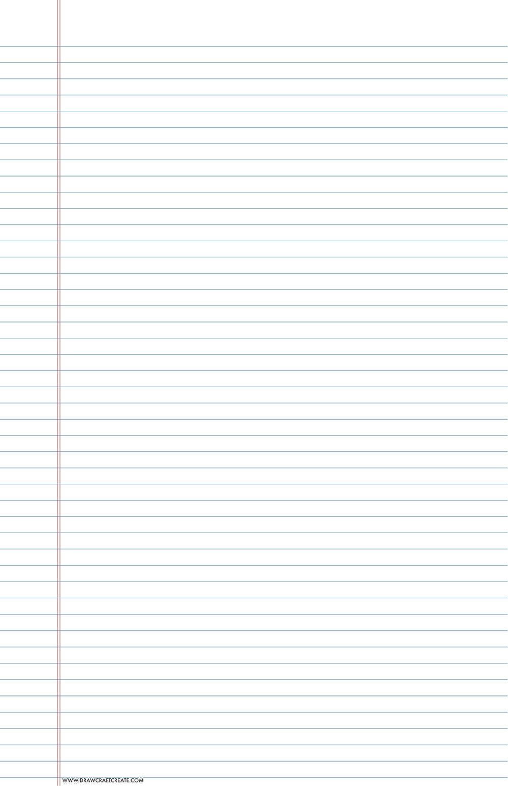 lined paper wide ruled - tabloid size - vertical - blue color