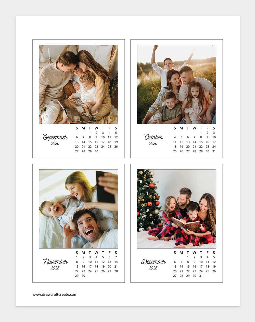 Free Printable 2026 Photo Calendar Template