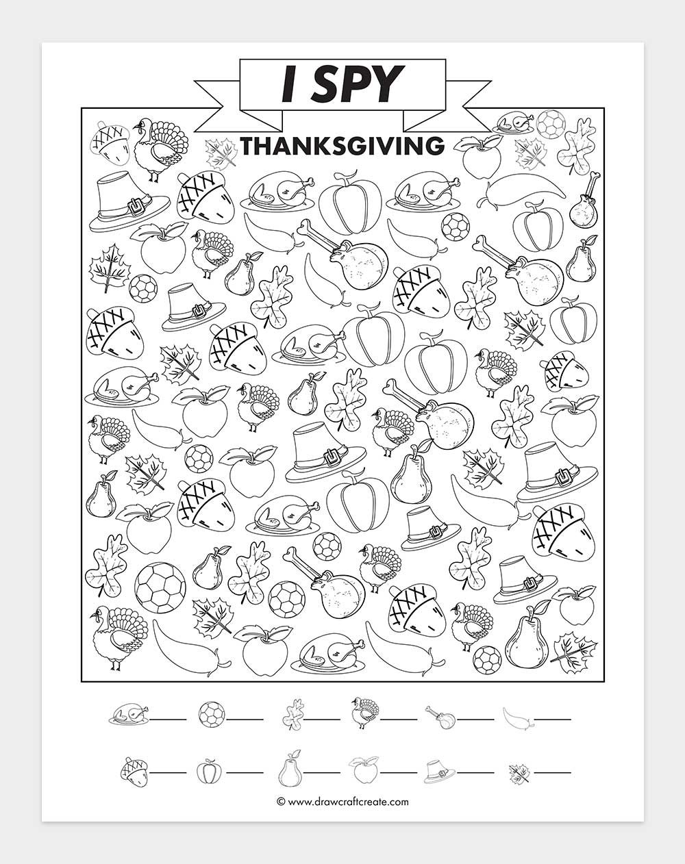 Printable Thanksgiving I Spy