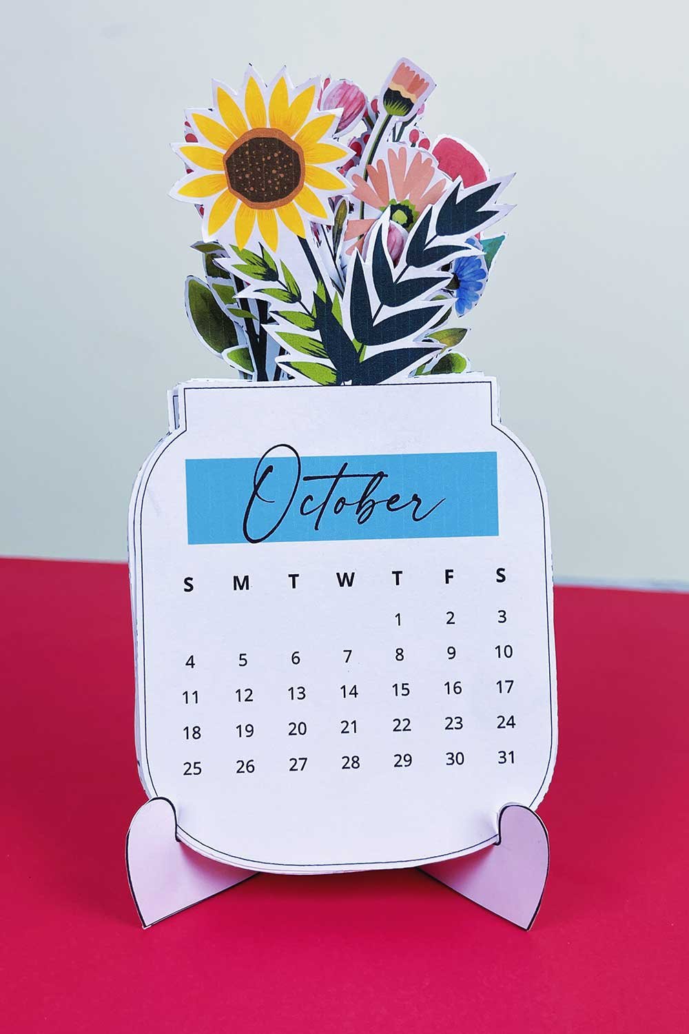 diy floral desk calendar
