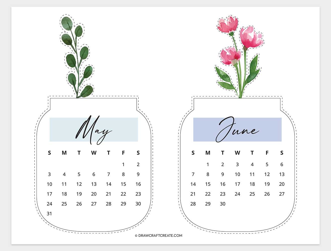 printable 2026 mini desk calendar