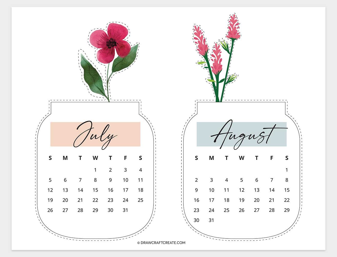printable 2026 mini desk calendar