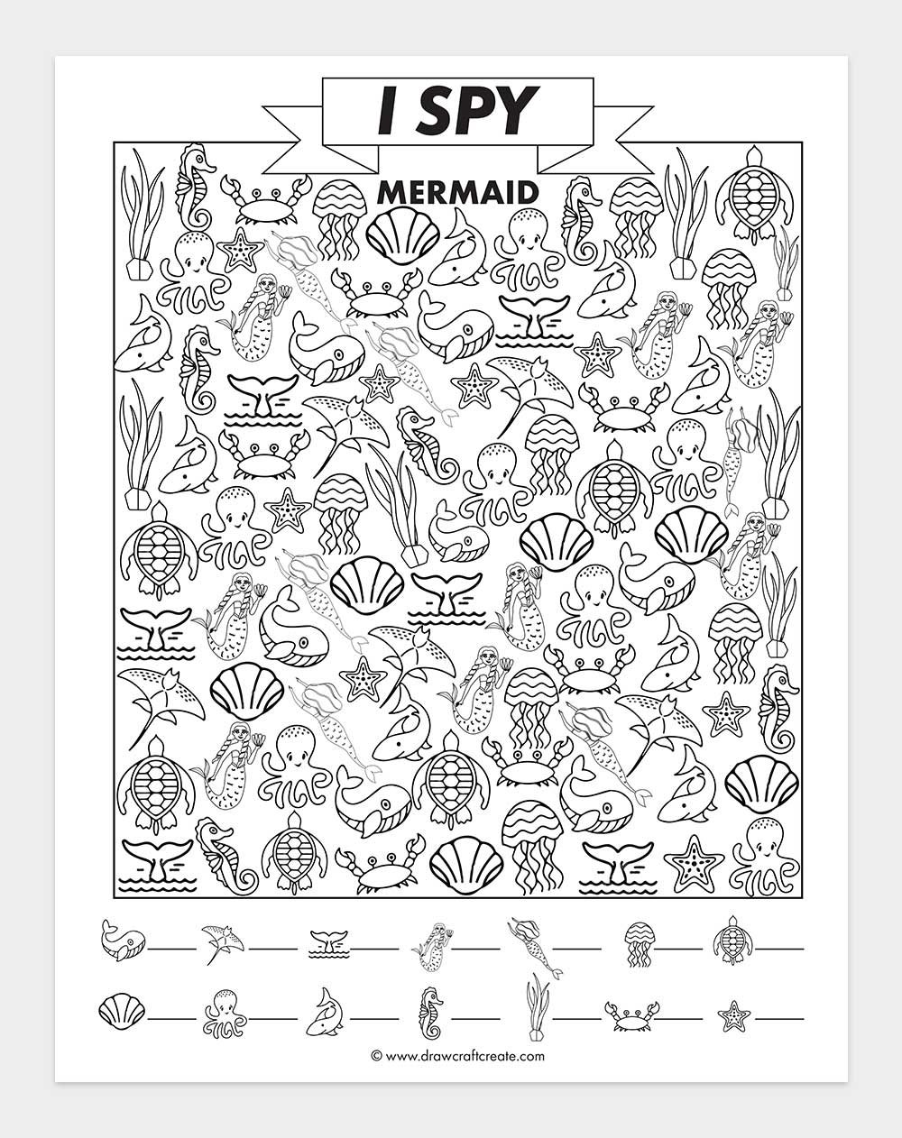 printable i spy mermaid