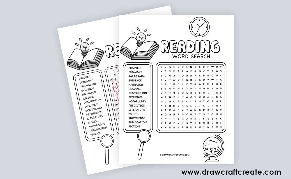 printable reading word search answer