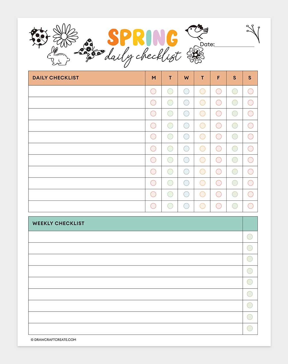 spring daily checklist