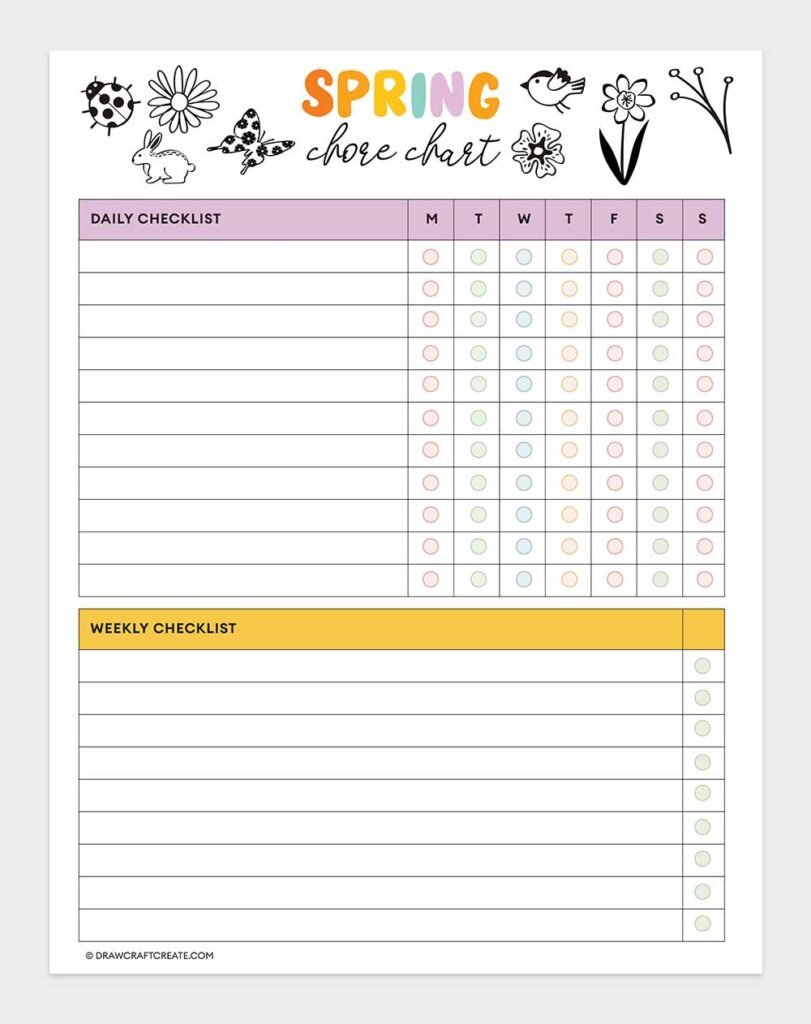Free Printable Spring Planner 2026 (24 Pages) - Draw Craft Create