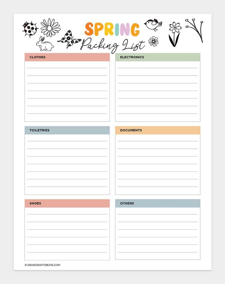 Free Printable Spring Planner 2026 (24 Pages) - Draw Craft Create