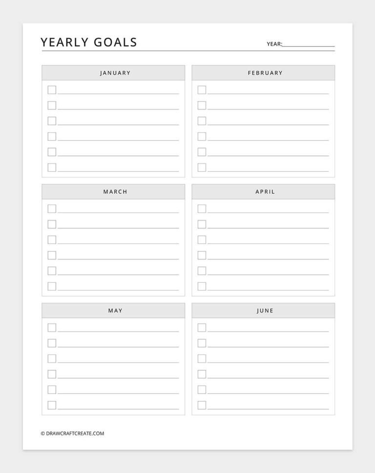 Free Printable Goal Planner (34 Pages) - Draw Craft Create