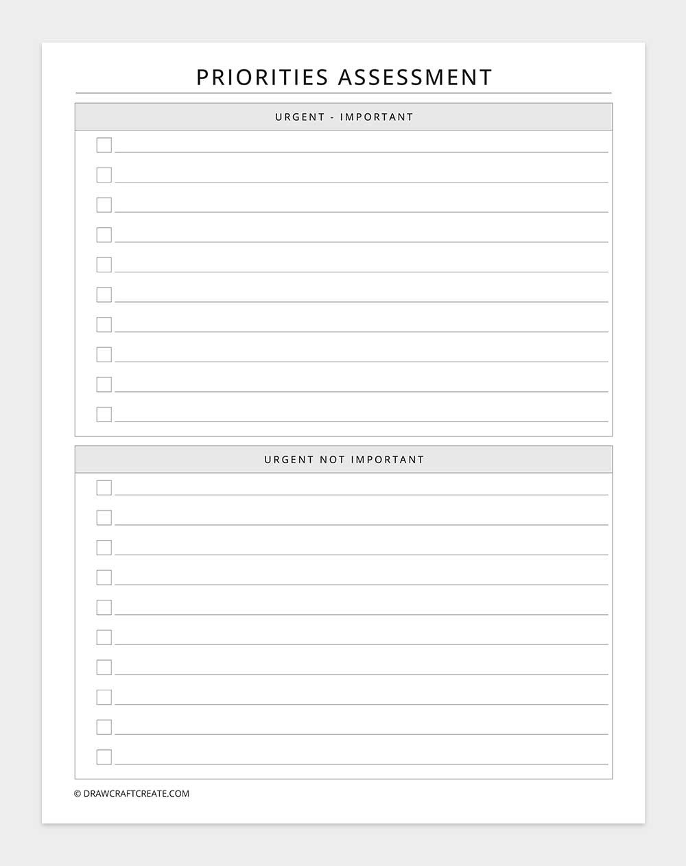 priorities assessment