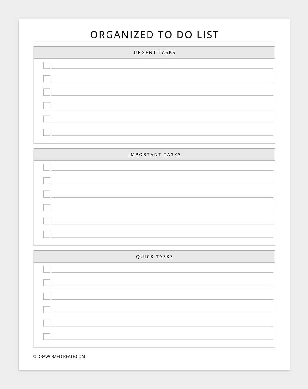 organized to do list