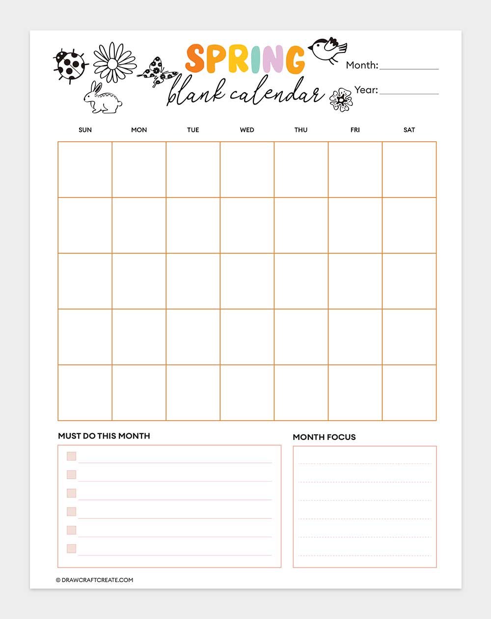 blank calendar template