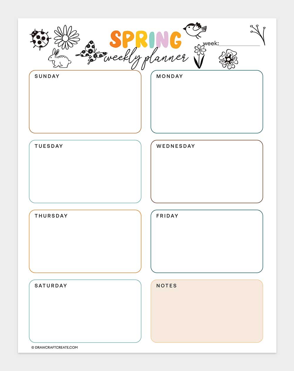 spring weekly planner