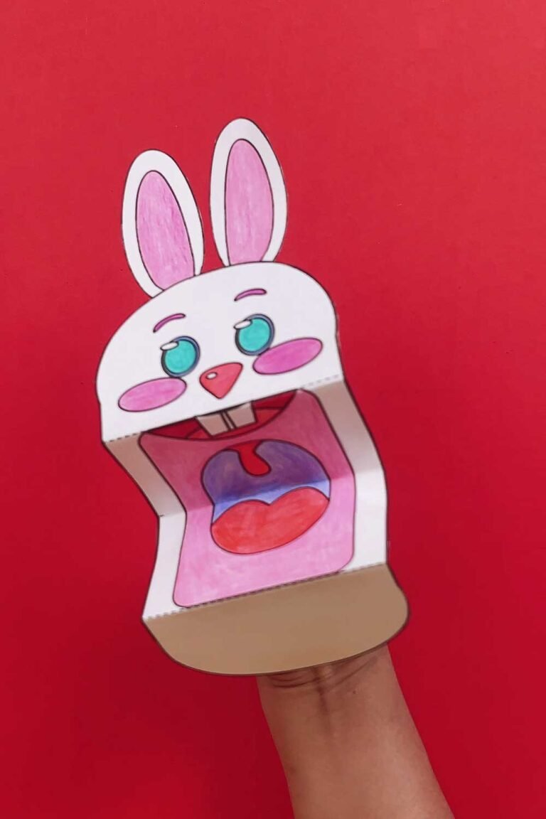 Free Printable Bunny Puppet - Draw Craft Create