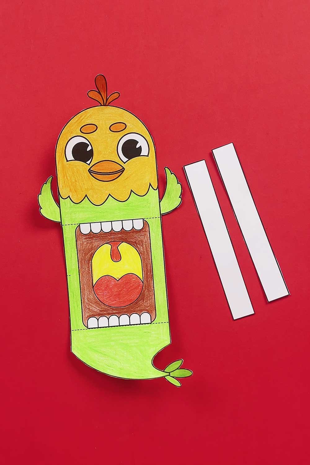 free printable chick puppet