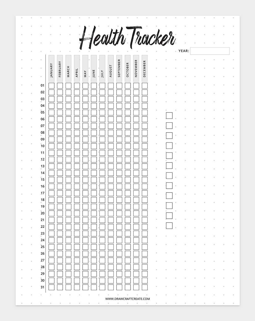 free printable health tracker