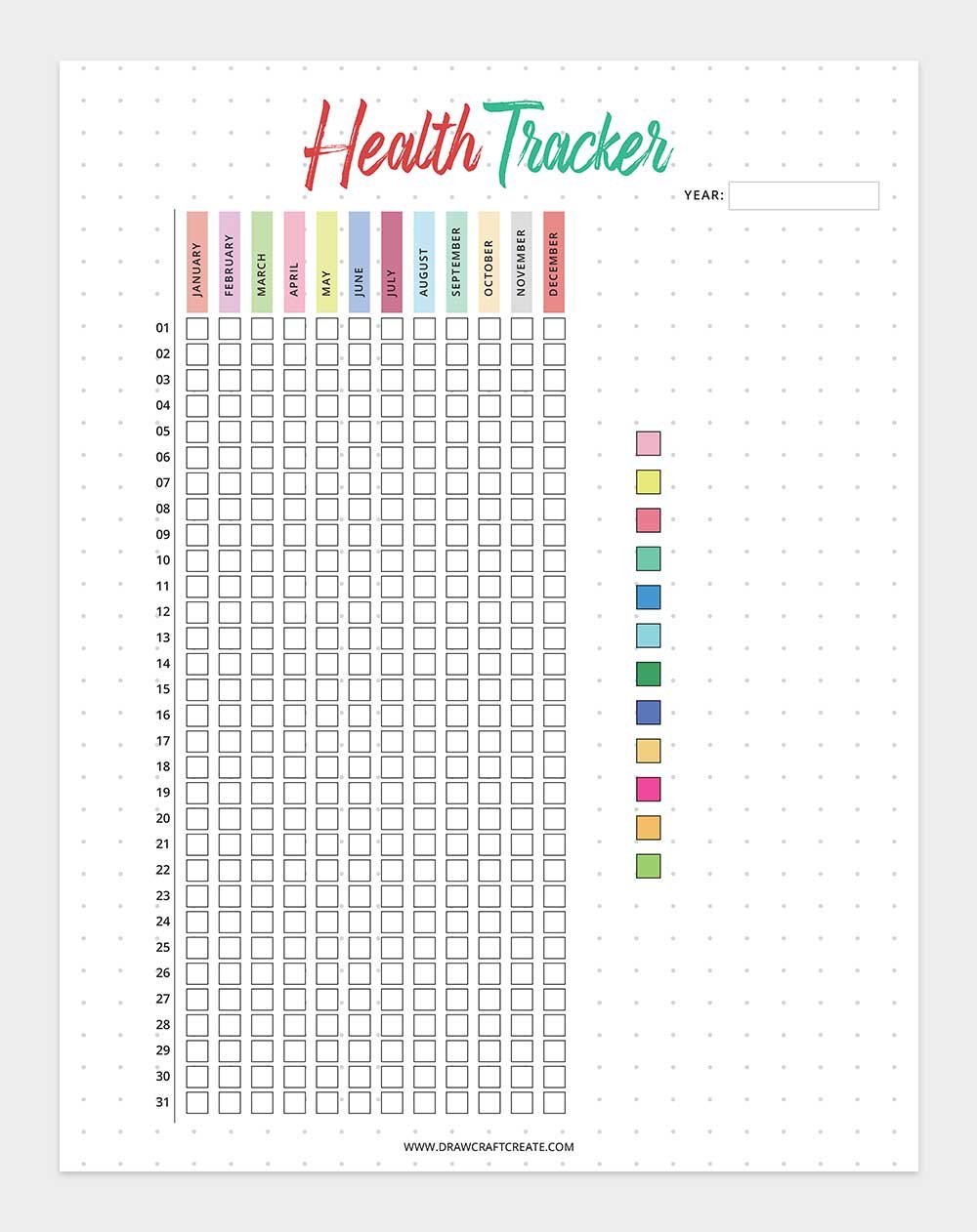 free printable health tracker