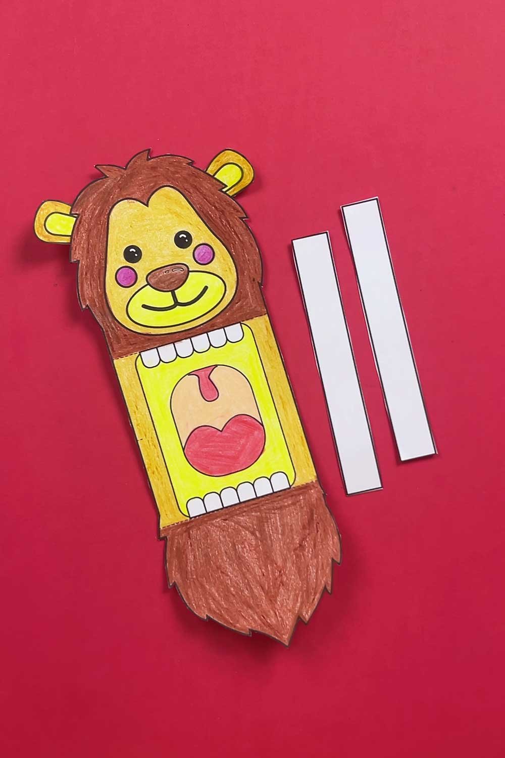 free printable lion puppet