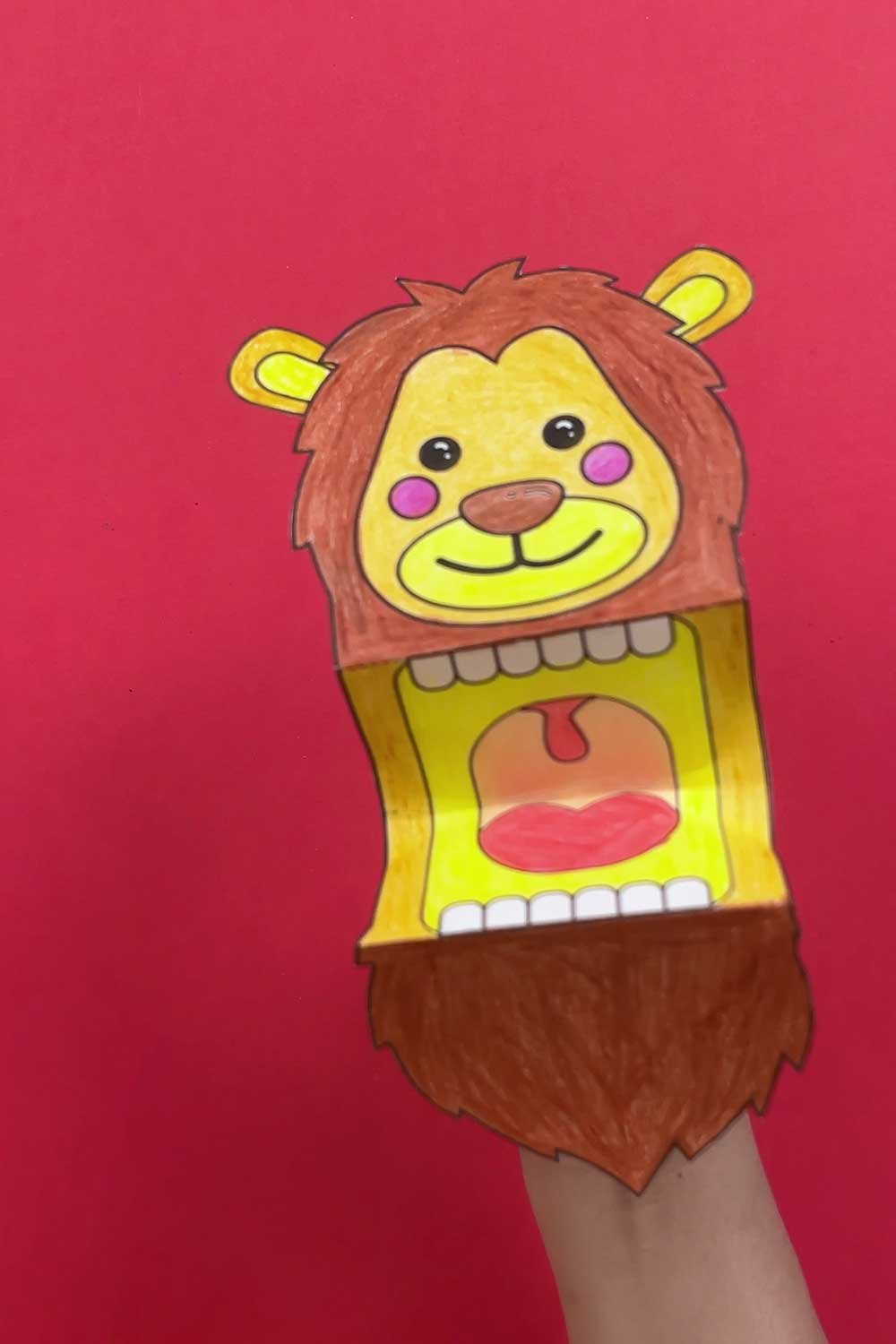 free printable lion puppet