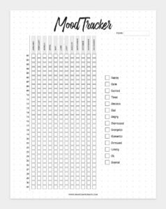 Free Printable Mood Tracker Template - Draw Craft Create
