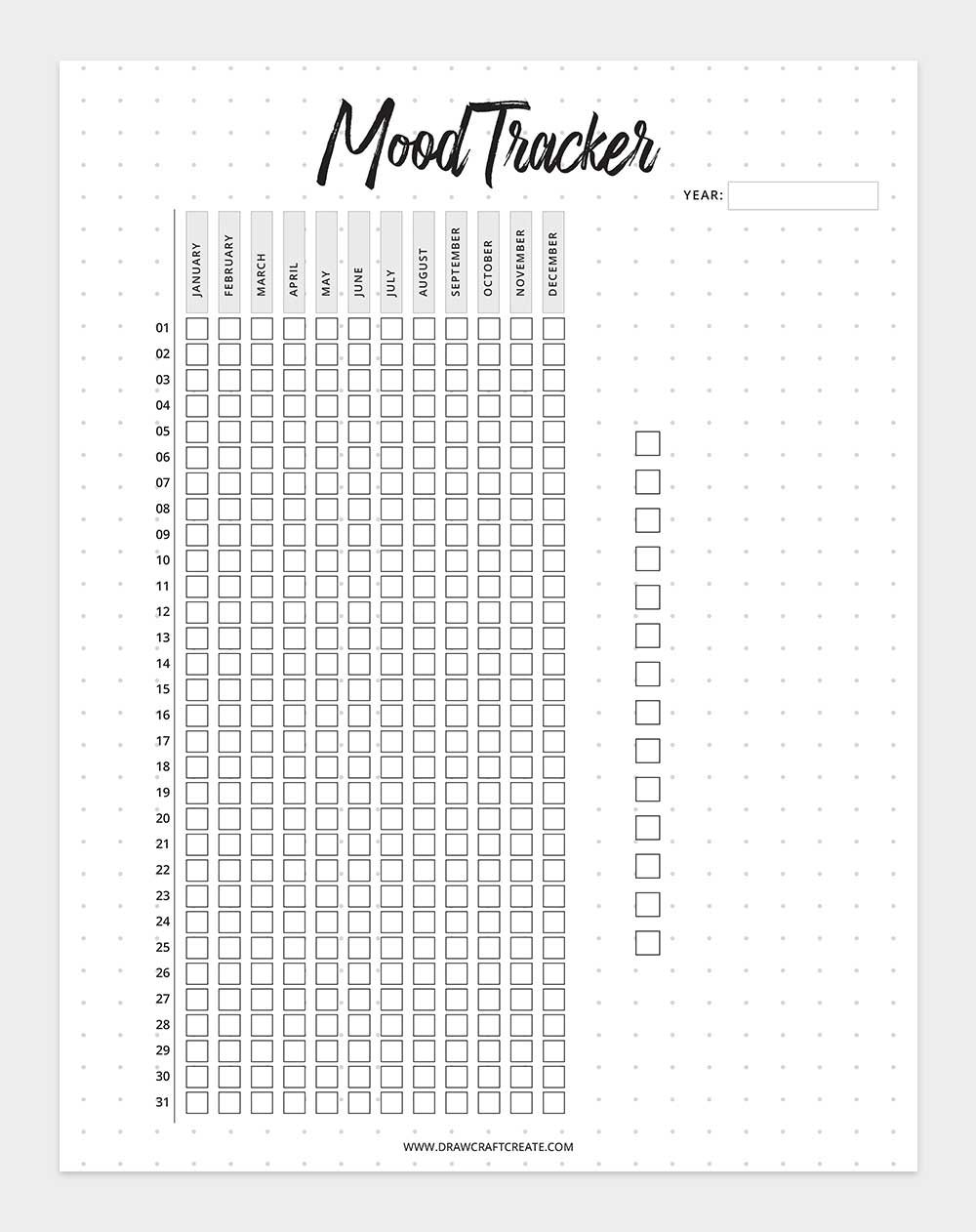 free printable mood tracker