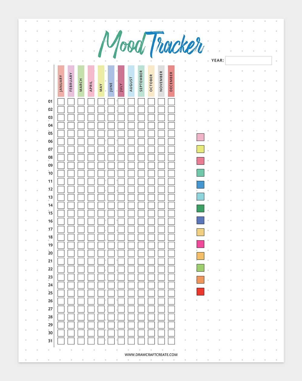 free printable mood tracker