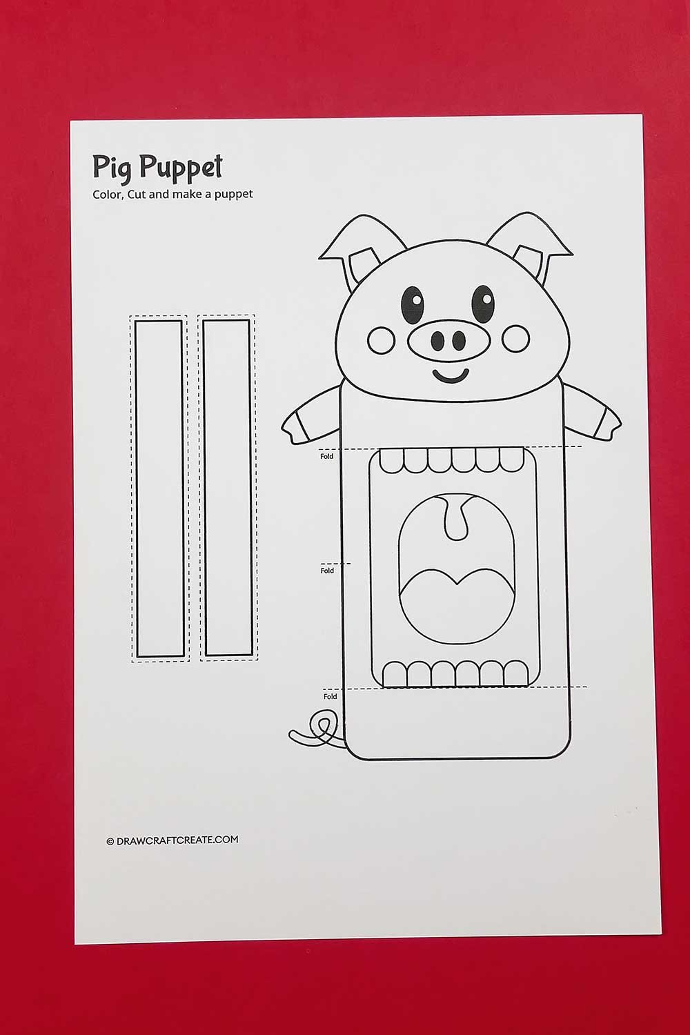 free printable pig puppet