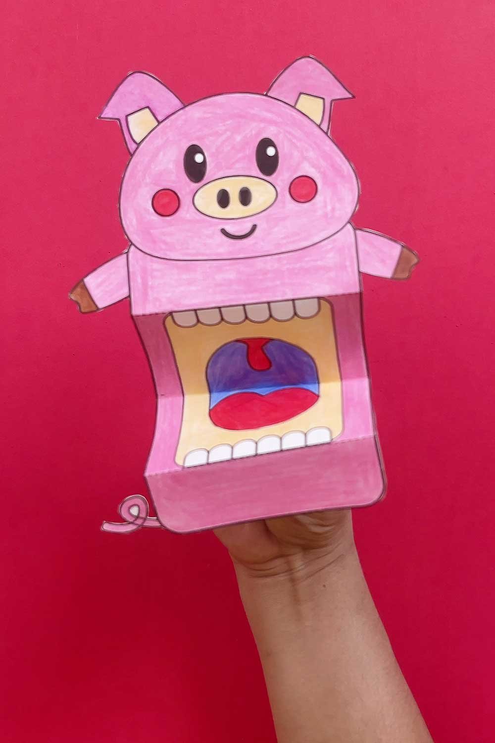 free printable pig puppet