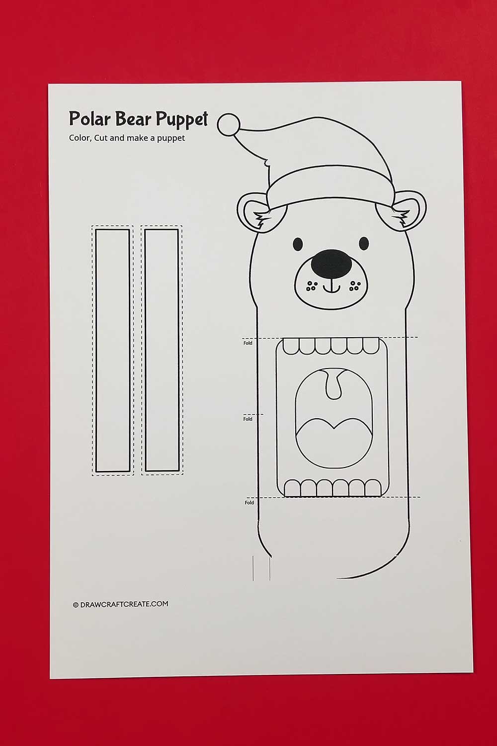 free printable polar bear puppet