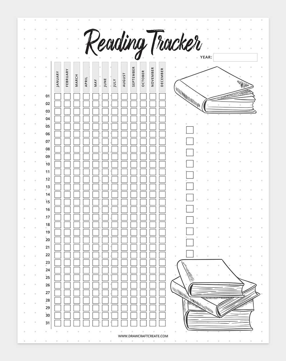 free printable reading tracker