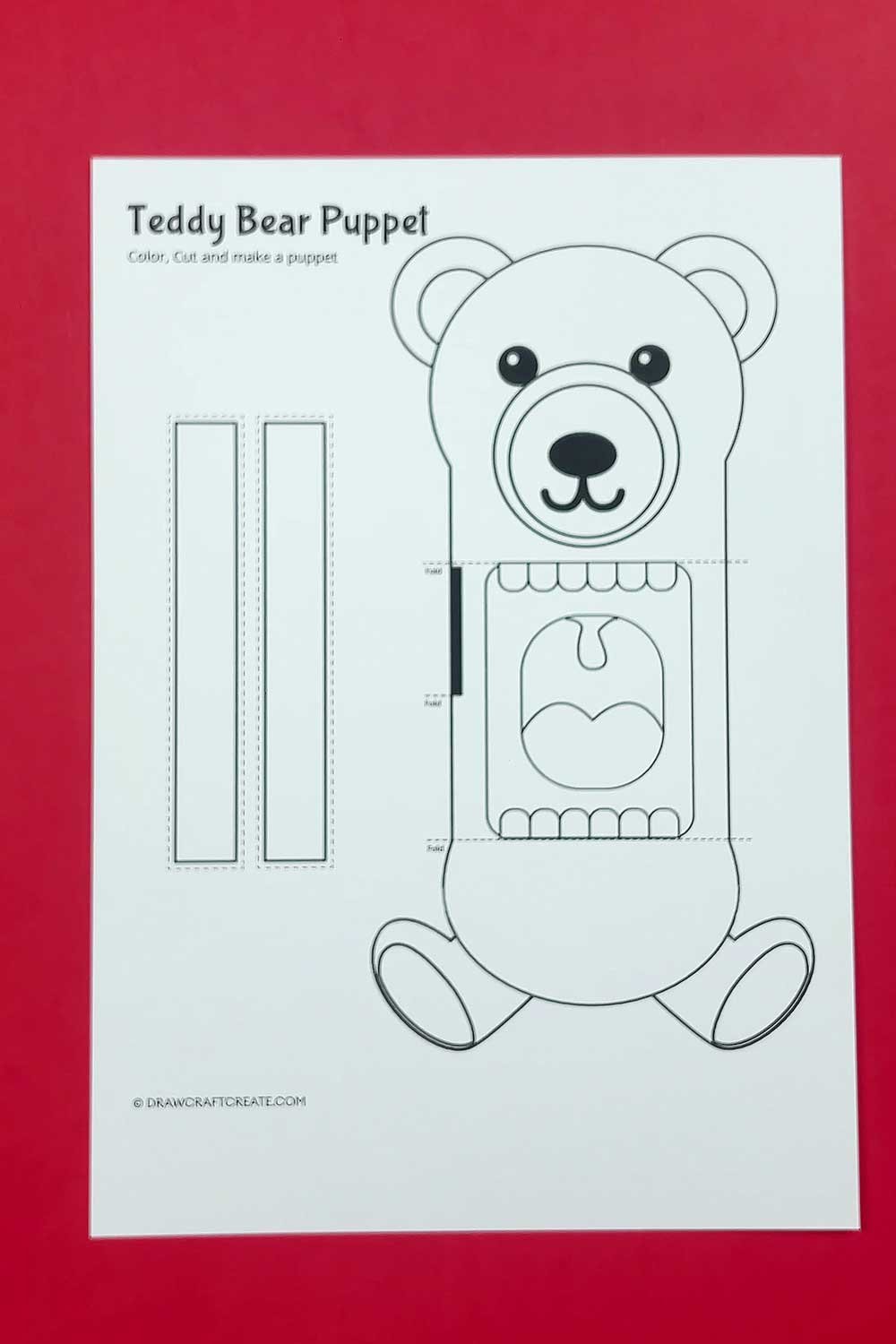 free printable teddy bear puppet