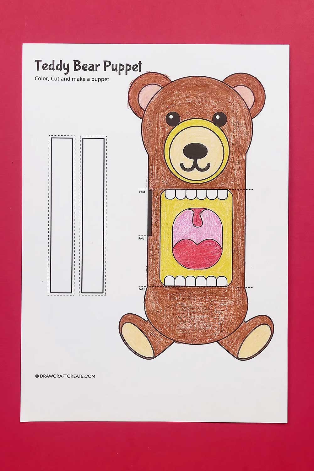 free printable teddy bear puppet
