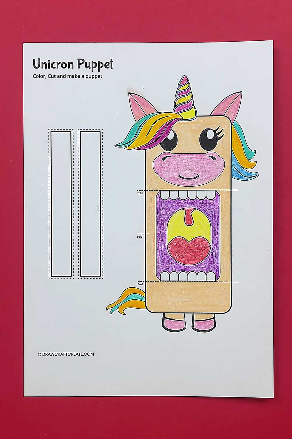 free printable unicorn puppet