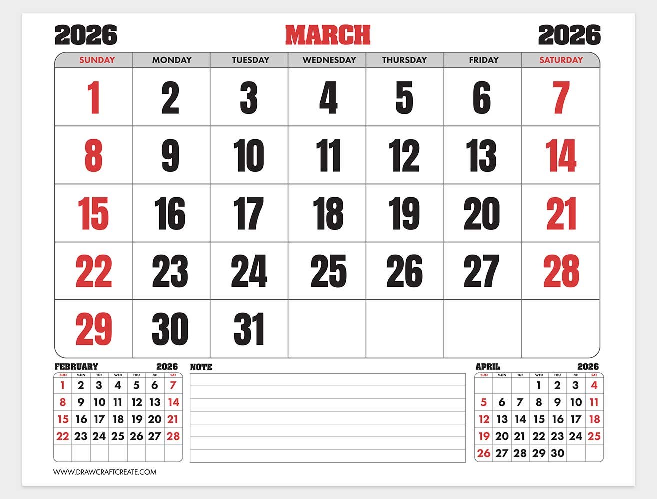 april 2026 vintage calendar