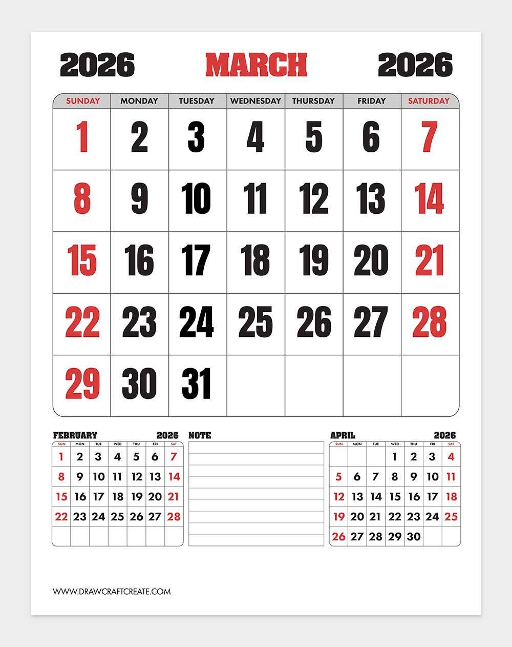 april 2026 vintage calendar