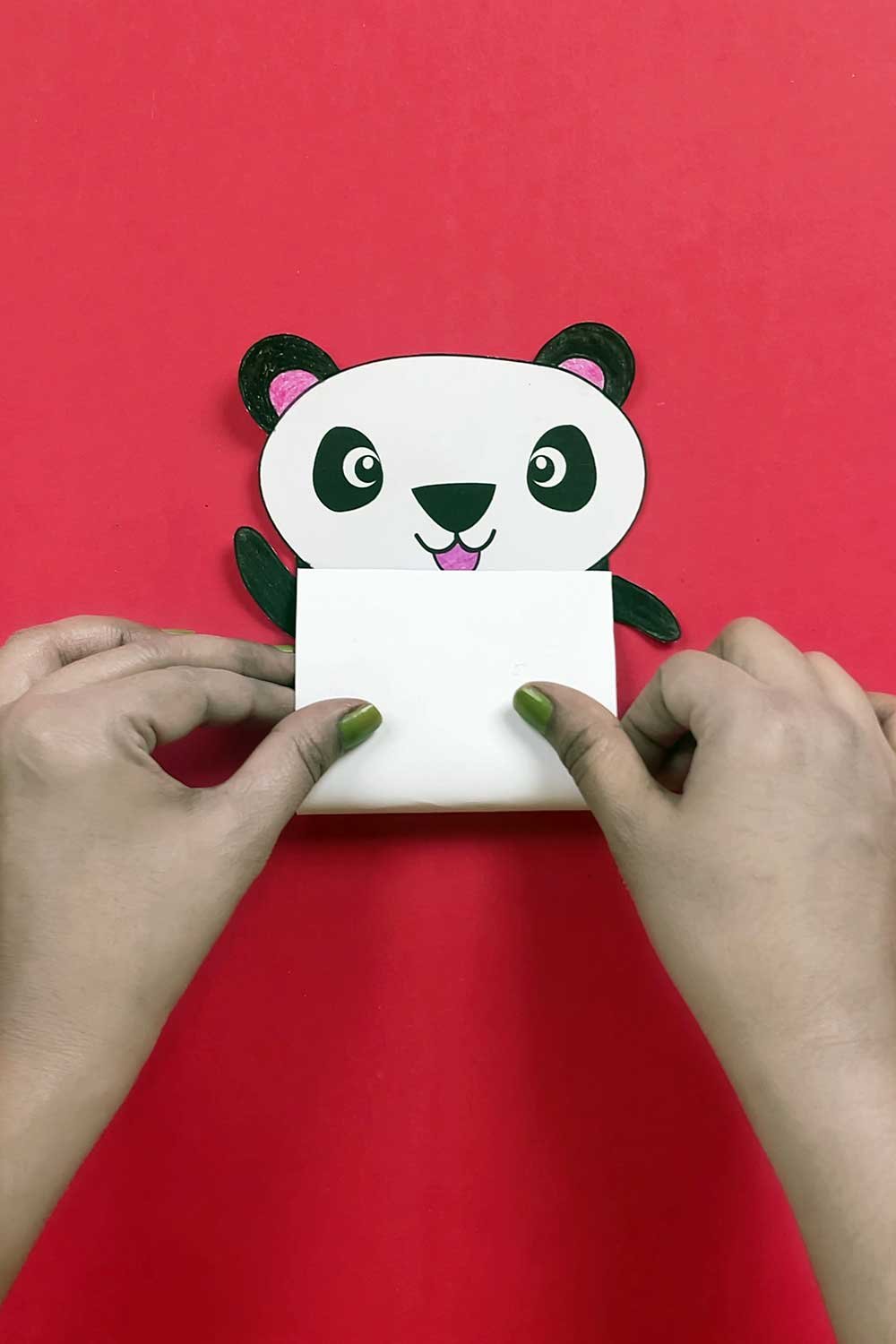 printable Panda Puppet template