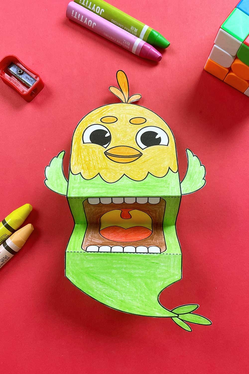printable chick puppet