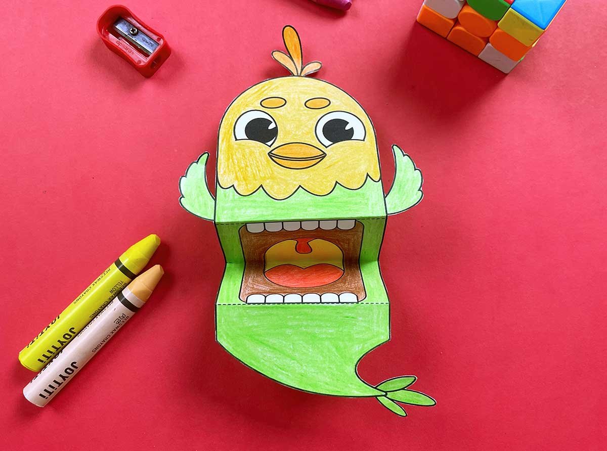 printable chick puppet