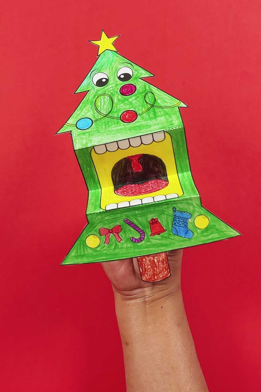 printable christmas tree puppet
