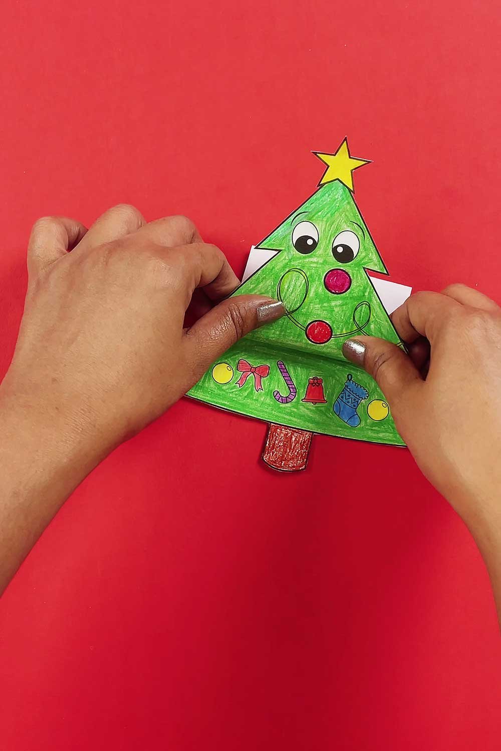 printable christmas tree puppet