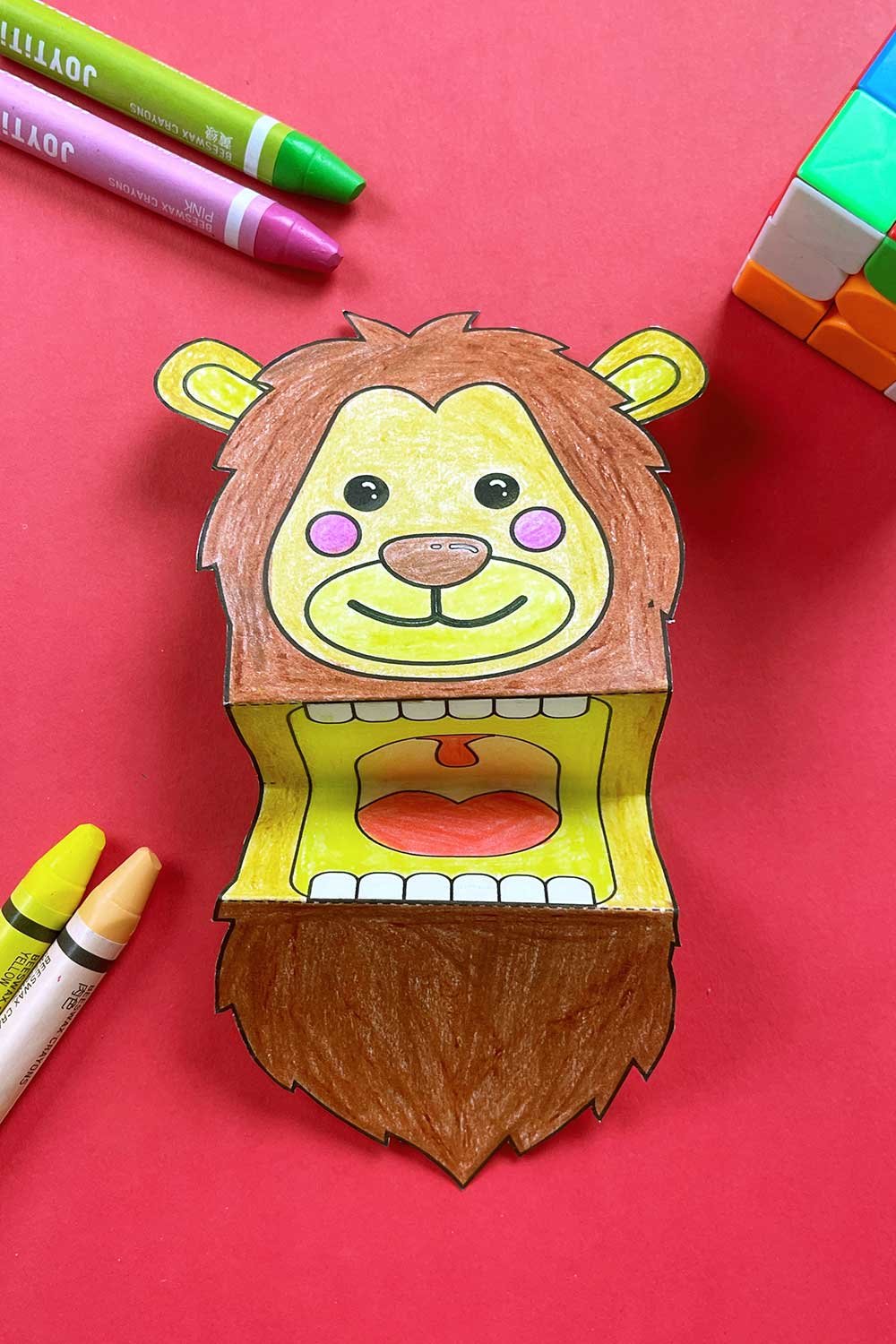 printable lion puppet