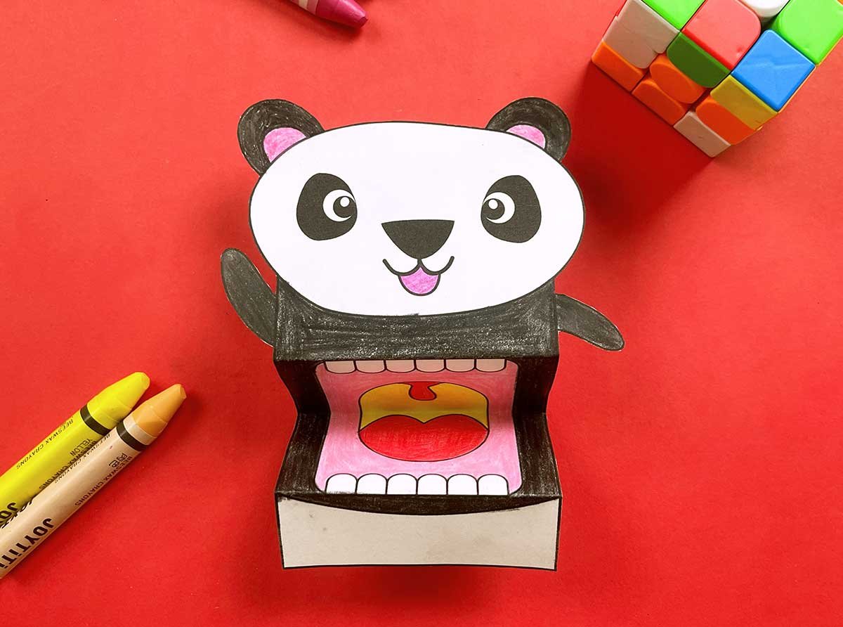 printable panda puppet template