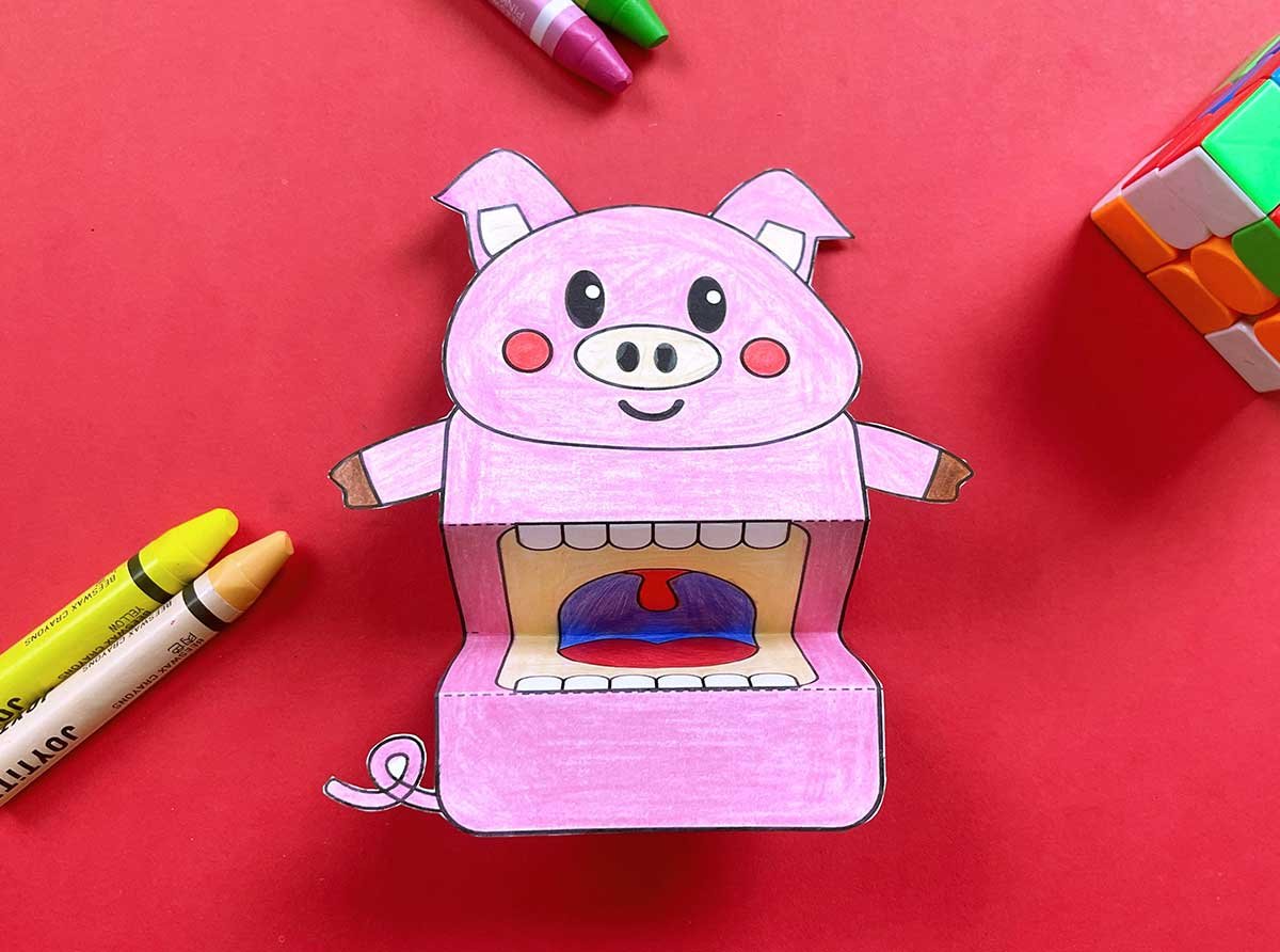 printable pig puppet