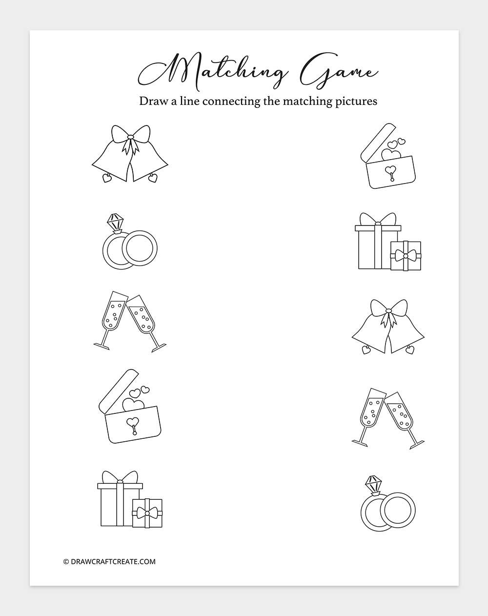 wedding matching game